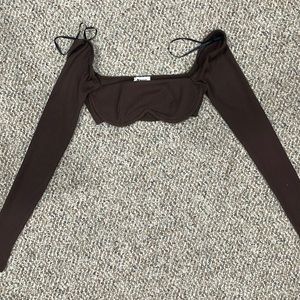 Princess Polly Brown Crop Longsleeve